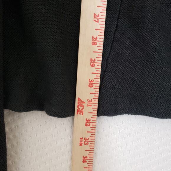 Krista Larson Black & White Hand Dyes Open Cardigan Loose Knit. OS. Asymmetrical - Picture 14 of 16